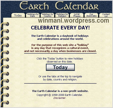 மிகவும் பயனுள்ள பூமியின் காலண்டர் விநோத இணையதளம் Calendar1